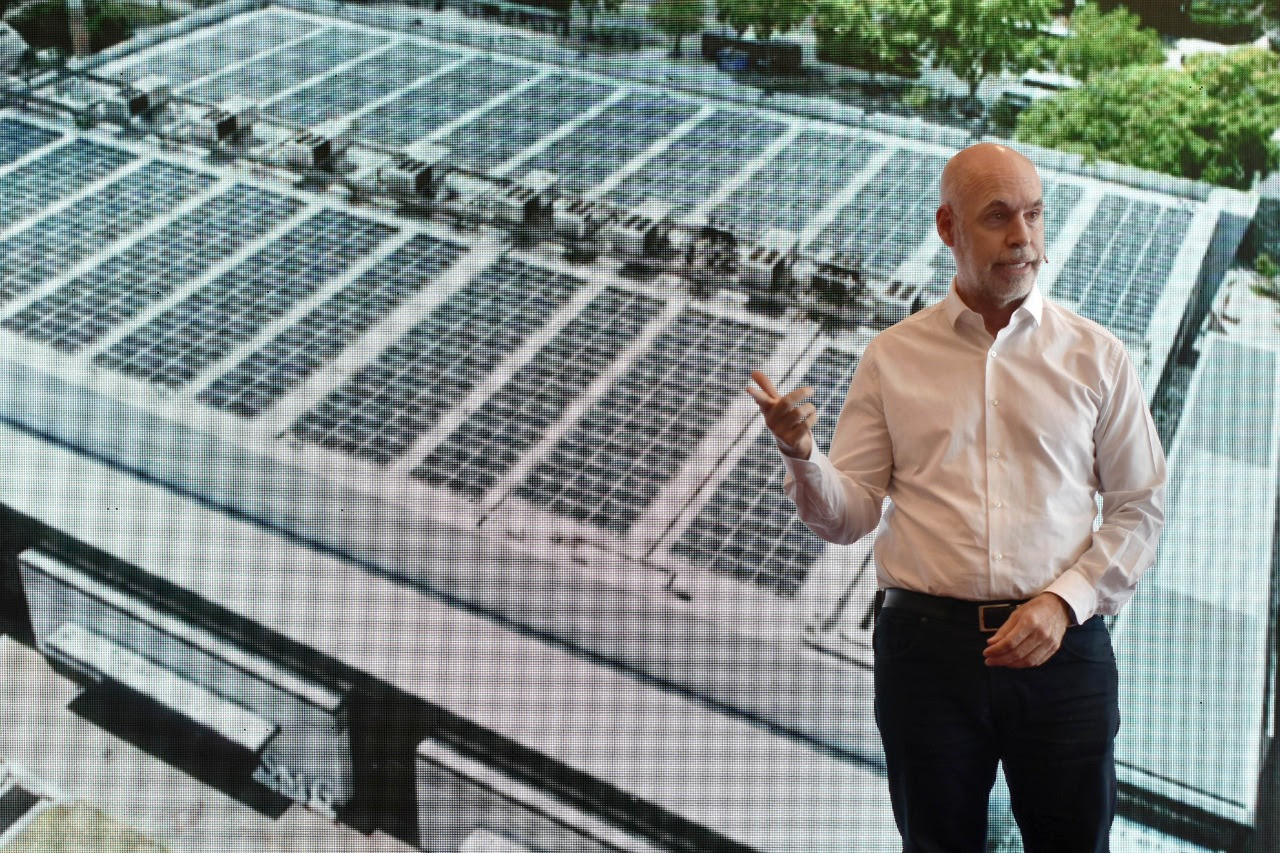 Horacio Rodríguez Larreta asistió a la inauguración del mayor parque solar de la Ciudad de Buenos Aires.